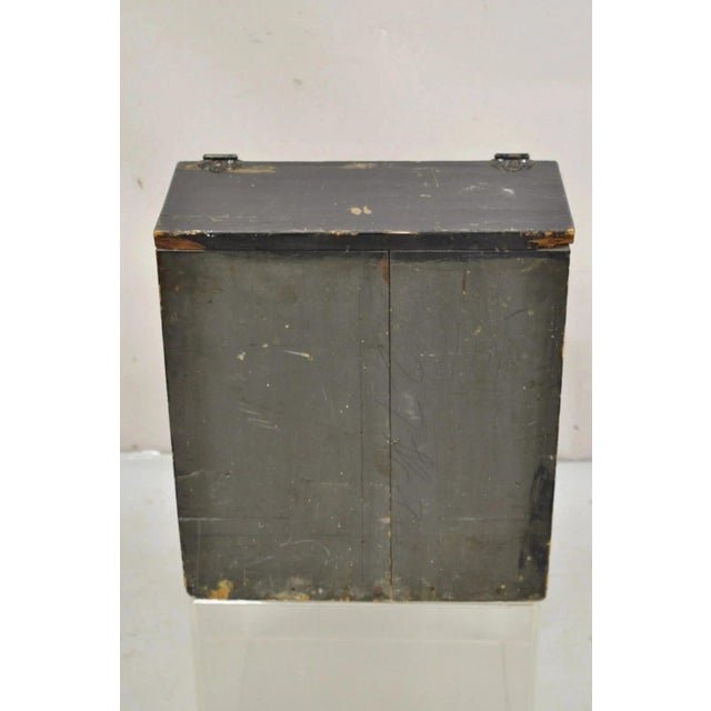 Antique English Regency Wooden Painted Slope Top Storage Grain Bin With Divider For Sale - Image 10 of 12