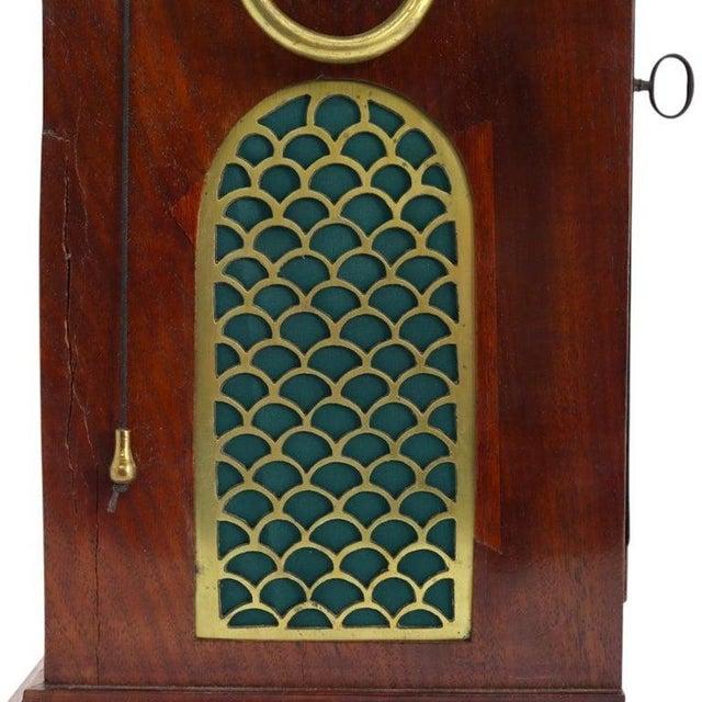 Antique English Frodsham Flame Mahogany Bracket Clock With Shelf C1820 For Sale - Image 10 of 18