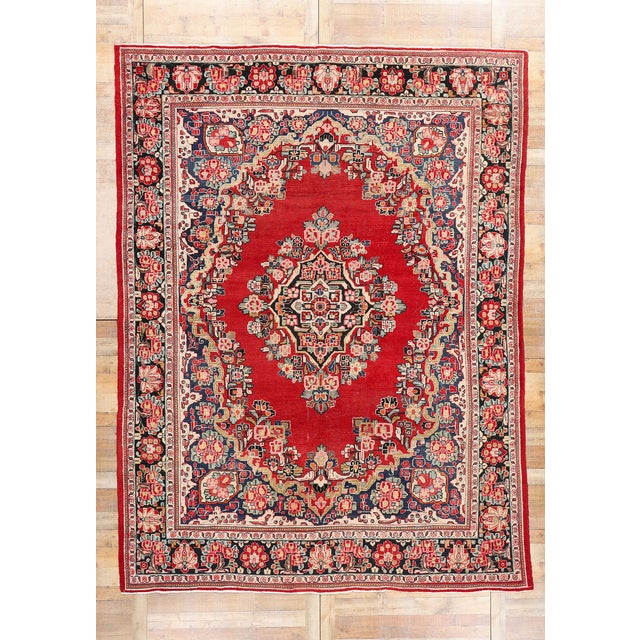 Antique Red Persian Mahal Rug - 09'05 X 12'08 For Sale - Image 9 of 9