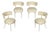 Set of Four White Painted Klismos Chairs With Yellow Les Touches Fabric For Sale