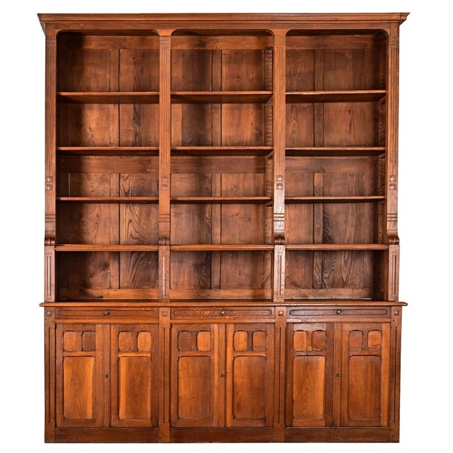 Mid 20th Century French Mid 20th Century Oak Bibliotheque For Sale - Image 5 of 13