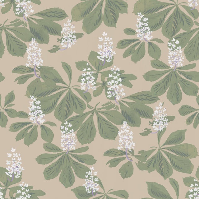 Blossoming Flowers Wallpaper by Paule Marrot in Tonal Browns For Sale