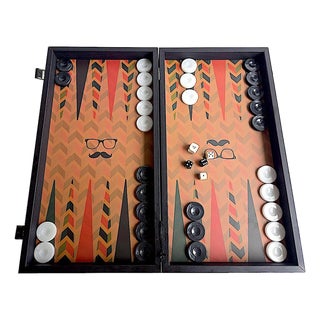 Hipster Backgammon Set by Manopoulos, 36 Pieces For Sale