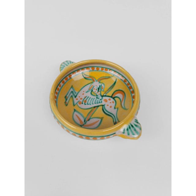 Beige Italian Handmade Bowls in Vietri Ceramic by Vincenzo Pinto, 1950s, Set of 2 For Sale - Image 8 of 12