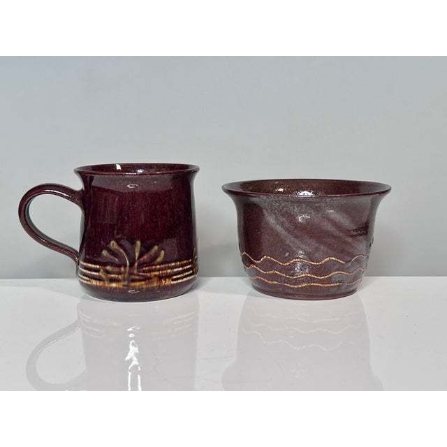 Rustic Studio Ceramic Mugs by Helma Klett, Germany, 1980s, Set of 2 For Sale - Image 3 of 9