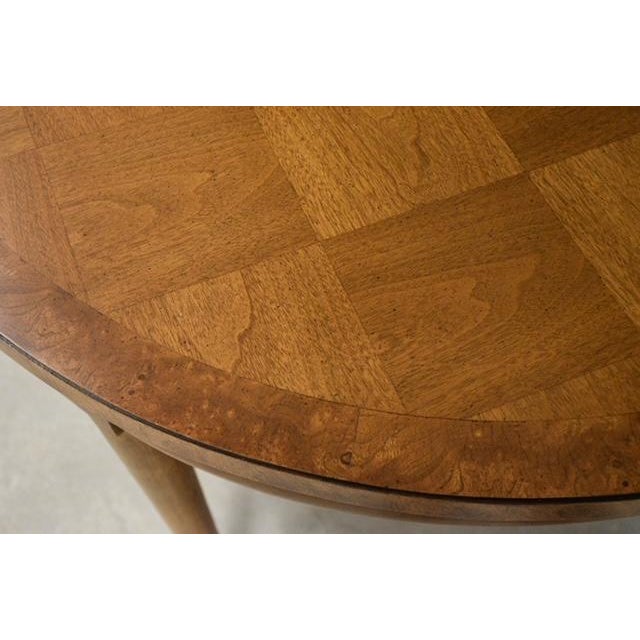 Wood 1960s Parque 68”-104” Walnut and Burl Oval Dining Table For Sale - Image 7 of 10