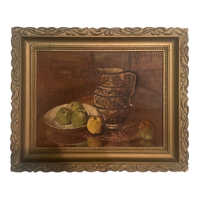 Antique European Oil Painting of Still Life For Sale
