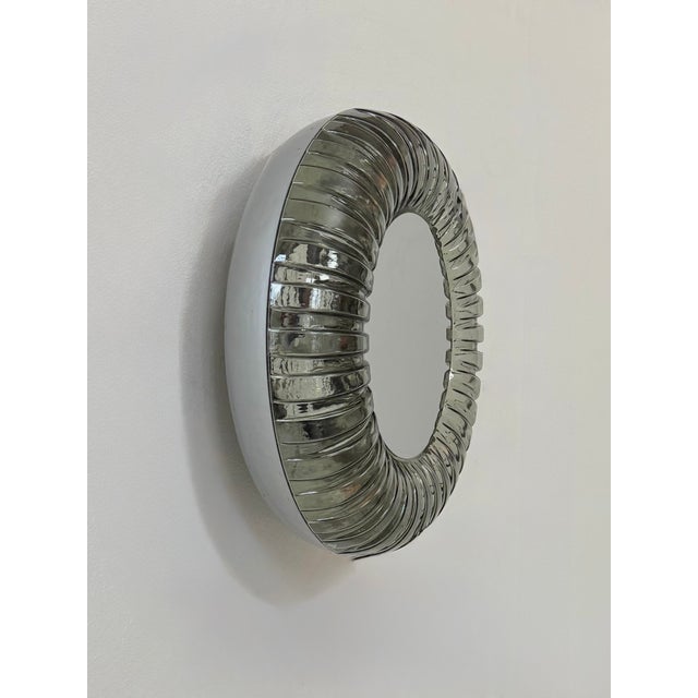 Silver Vintage Wall Light in Murano Glass and Polished Stainless Steel with Mirror, Italy, 1960 For Sale - Image 8 of 8