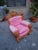Vintage Armchair with Urano Palma Pink Fabric, 1980s, in Very Good conditions. Designed 1980 to 1989 I have official proof...