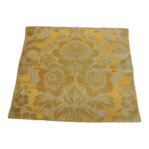 Antique French Floral Orange and Tan Silk Velvet Textile Fragment