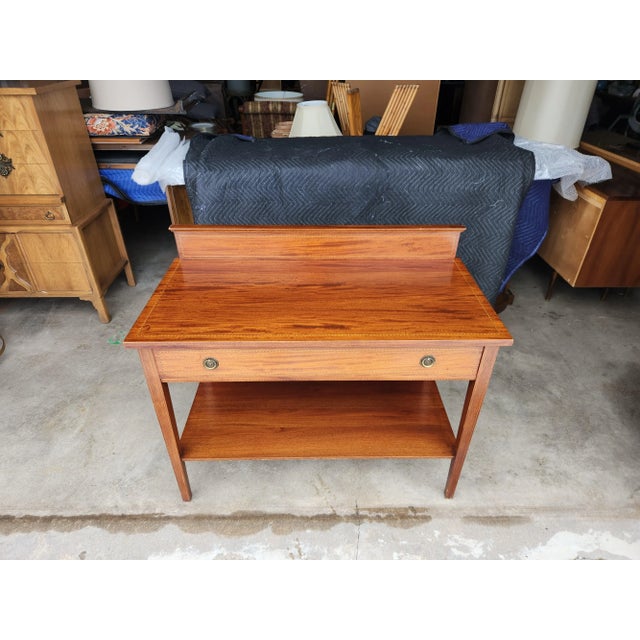 Antique Mahogany Console Table Gallery Back in the Style of Maple & Co. For Sale - Image 12 of 12