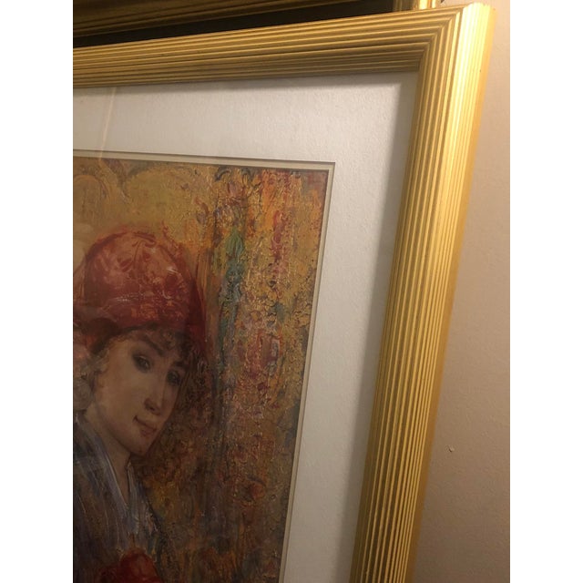Vintage 1980s Framed Edna Hibel "Angelina" Signed Limited Edition Lithograph Art Print For Sale - Image 11 of 13