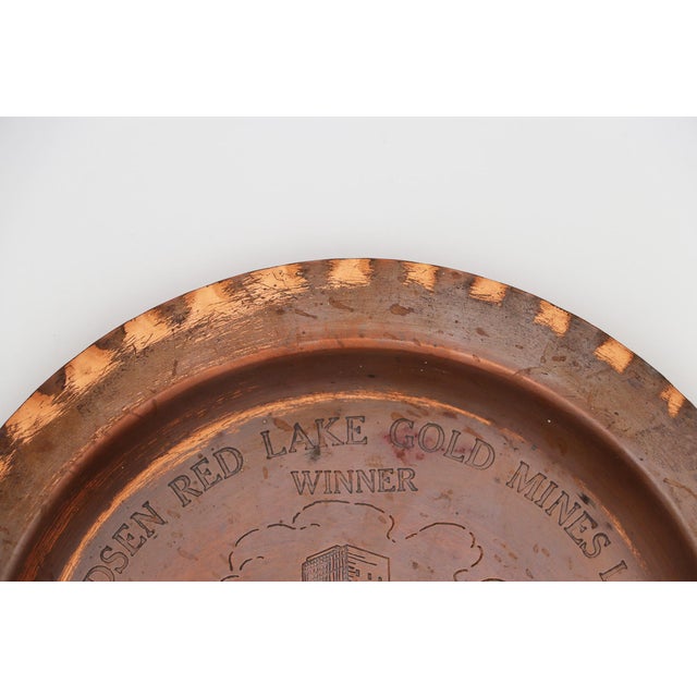Madsen Red Lake Gold Mines LTD Winner Ontario Safety Trophy 1966 Copper Plate For Sale - Image 4 of 12