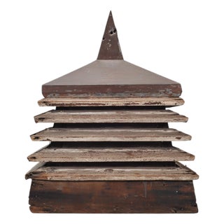 19th C. Pine Zinc Americana Farmhouse Pagoda Form Roof Cupola For Sale