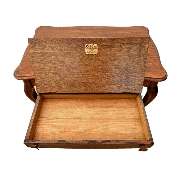 Gorgeous Antique Cadillac Expanding Desk Table, Drawer, Bottom Shelf, ink well, Quarter Sawed Tiger Oak construction, 29"...