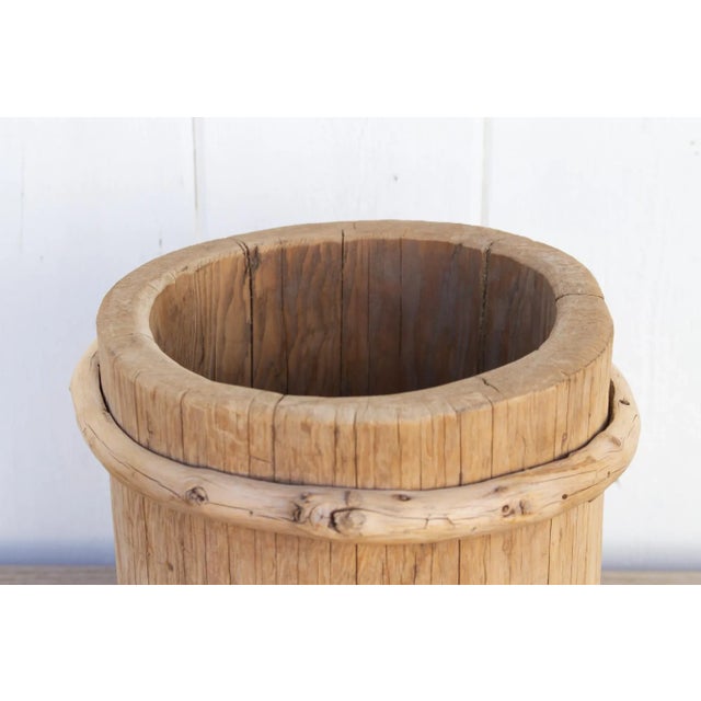 1960s Bleached Wood & Bamboo Container For Sale - Image 5 of 8