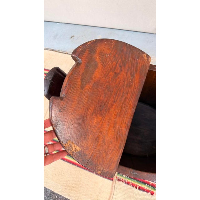 Antique Pennsylvania Pine Wash Basin Barrel With Hinged Lid, Converted to Side Table, Circa 1840s For Sale - Image 11 of 18