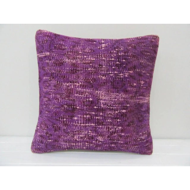 Turkish Handmade Purple Pillow Cover For Sale - Image 4 of 4
