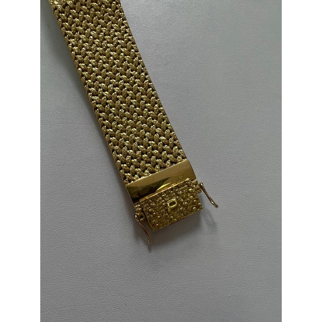 Contemporary Piaget Black Diamond Dial 18 Karat Yellow Gold Mesh Design Vintage Estate Watch For Sale - Image 3 of 12