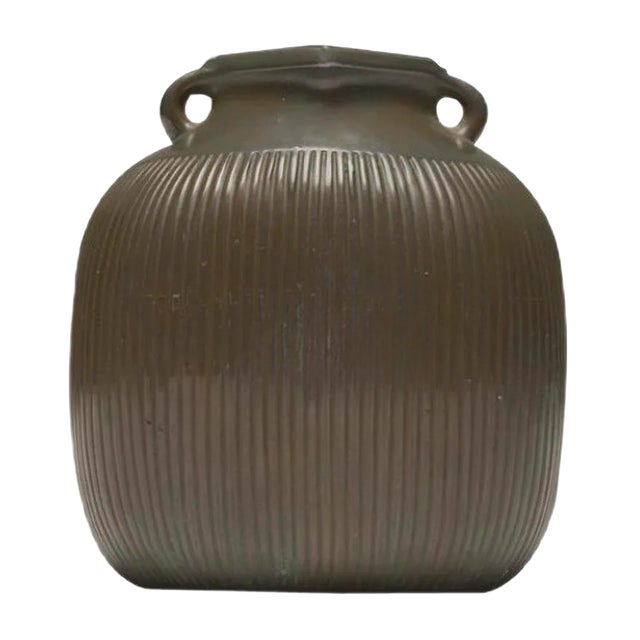 Disco Metal Vase by Just Andersen for Just Andersen, 1930s For Sale