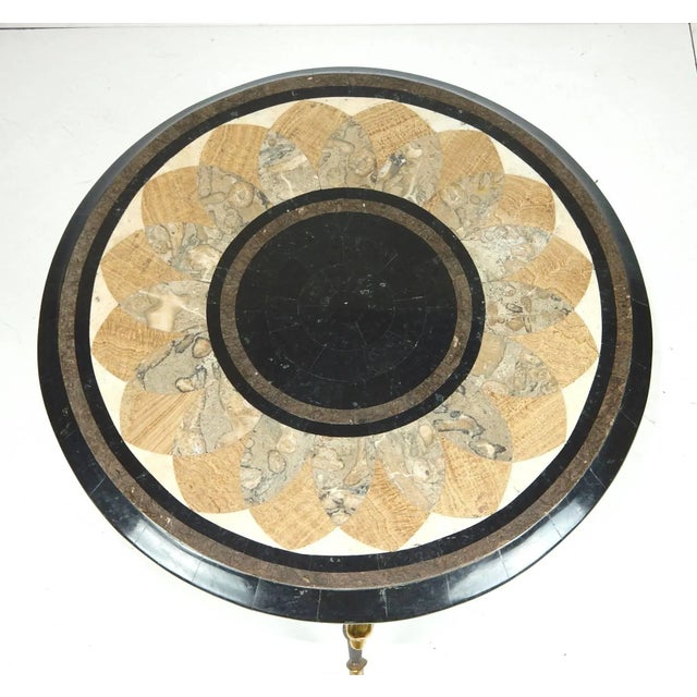 Maitland - Smith French Empire Style Bronze Swan and Tessellated Mosaic Stone Gueridon Table For Sale - Image 4 of 10