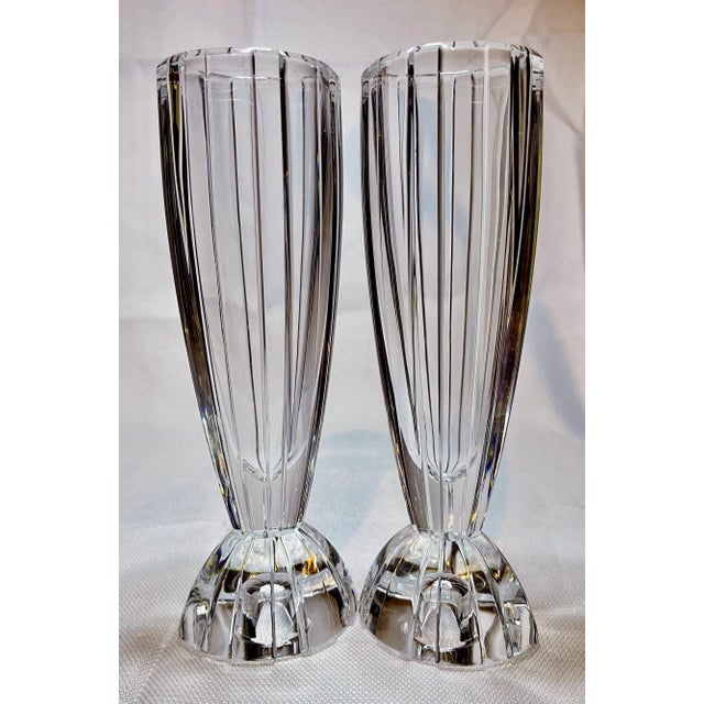 This simple, but elegant, pair of candlesticks also double as bud vases when turned upside down. The Art Deco style and...