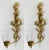Late 20th Century Large Vintage Brass Ribbon Torch Wall Candle Sconce Pair For Sale - Image 5 of 8