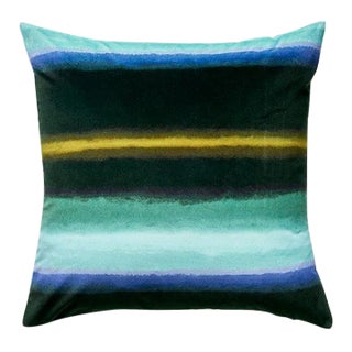 The House of Scalamandré Esterel Velvet Pillow, Mediterranee For Sale