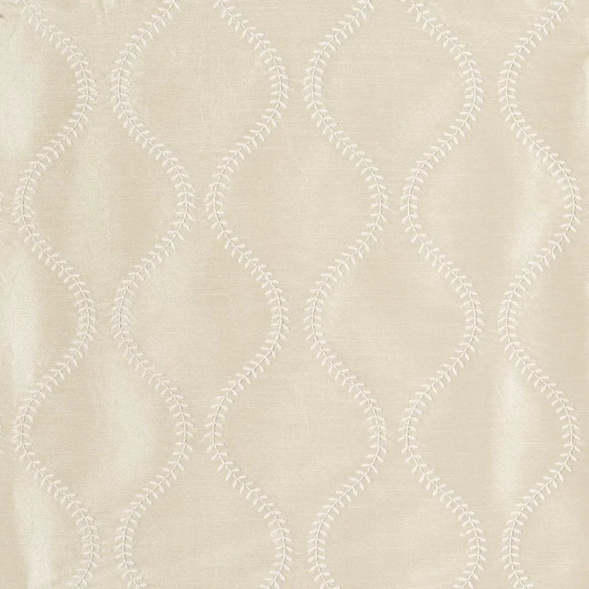 Schumacher Agadir Embroidery Fabric in Champagne | Chairish