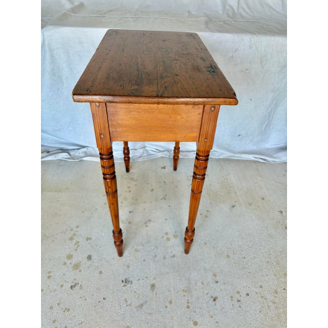 19th Century English Pine Federal Style Side Table For Sale - Image 10 of 12