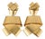 Vintage 1990s Herve Van Der Straeten Ruban Ribbon Knot Hammered Post Backs 24k Gold Plated Earrings - A Pair 2 Pieces For Sale