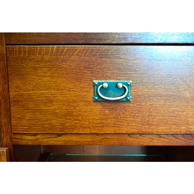 Craftsman Style Quarter Sawn Oak Sideboard - 72" - Walnut For Sale - Image 4 of 15