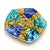 Early 21st Century Early 21st Century Studio Pottery Pentagon Majolica Decorative Plate Blue & Yellow For Sale - Image 5 of 8