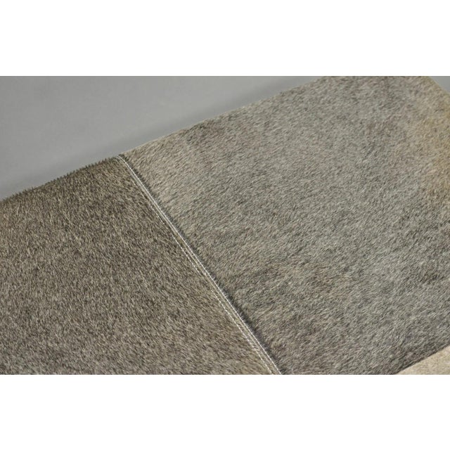 Modern Leather Cowhide Silver Chrome Metal X-Frame Stretcher Base Bench For Sale - Image 9 of 15