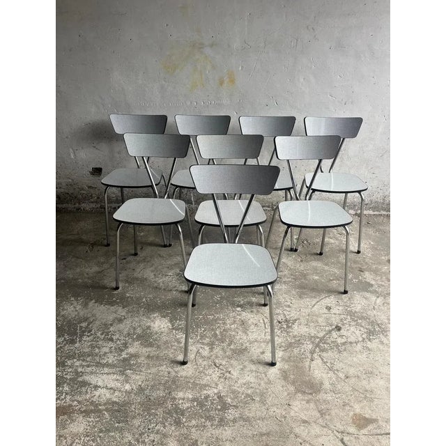 White Vintage Dining Chairs, 1960s, Set of 8 For Sale - Image 8 of 8