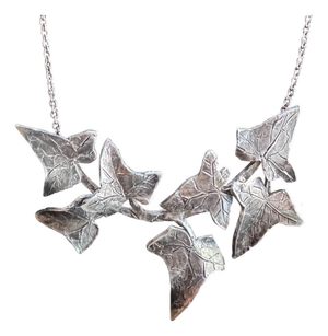 Vintage Ivy Necklace in Silvered Bronze by Colette Marchal Simon, 1990s