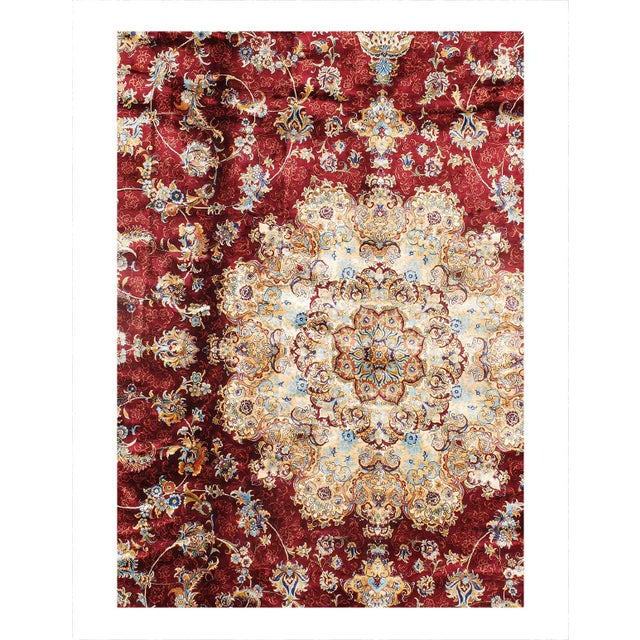 Exquisite Design Paris Palace Fine Power Loom V. Silk Rug Persian Qum Design Viscose on a cotton foundation with a...
