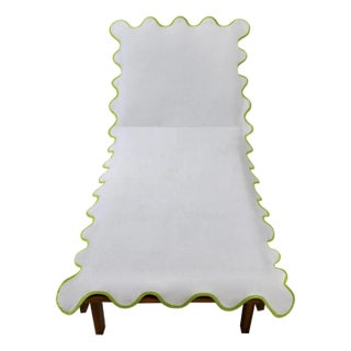 Chairish x Kassatex - Scallop Lounge Chair Cover, Lime Green For Sale