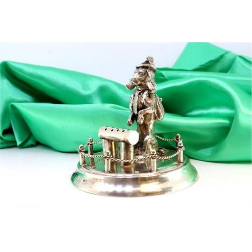 Silver Toothpick Holder with Standing Dog For Sale - Image 6 of 8