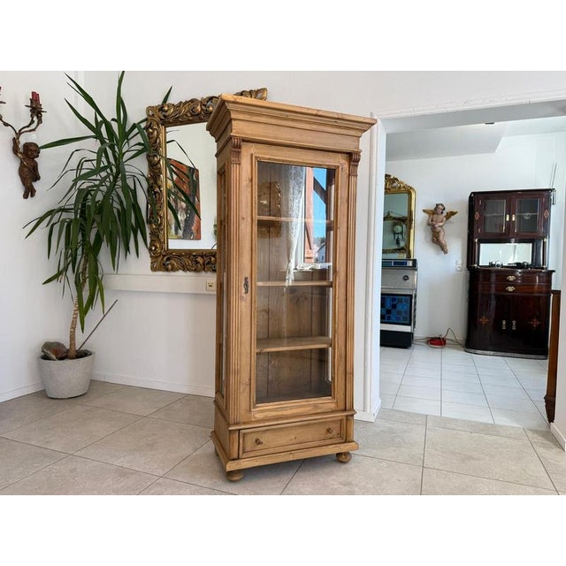 Rustic Display Cabinet with Glass For Sale - Image 11 of 12