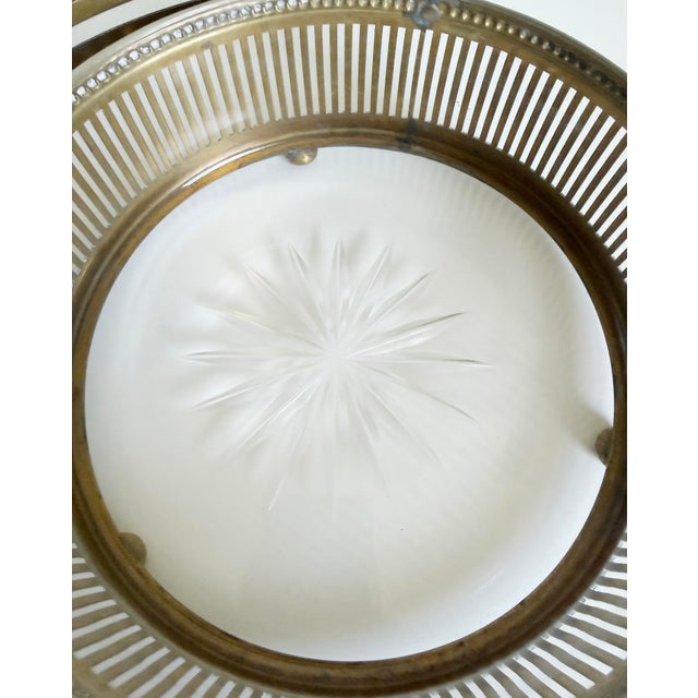 Austrian Art Deco Centerpiece Bowl, Brass & Crystal, 1920s For Sale In Sacramento - Image 6 of 14
