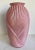Vintage Postmodern Deco Ribbed Pink Glass Vase For Sale - Image 10 of 10