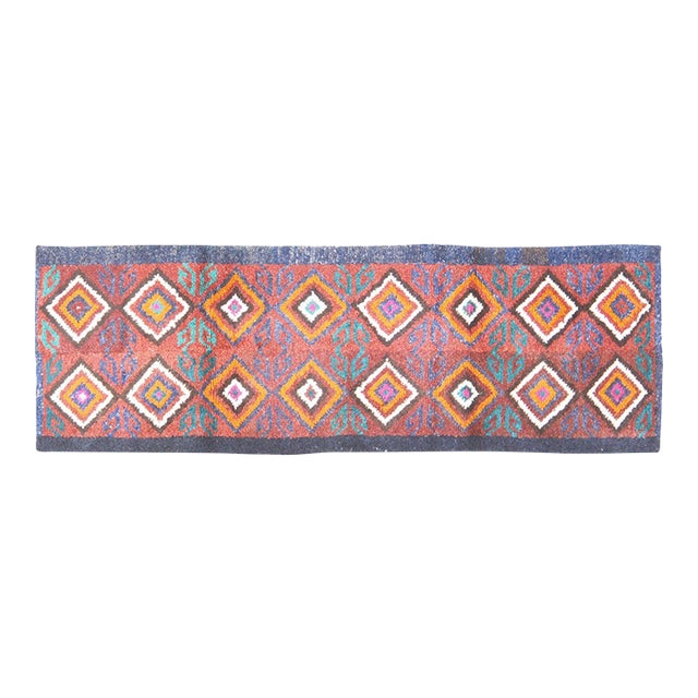 Vintage Uzbek Julkhyr Hand Knotted Organic Wool Fine Weave Rug, 3'x9'2'' For Sale