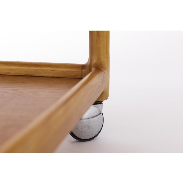 Wood Vintage Danish Serving Trolley Oak, 1970s For Sale - Image 7 of 11