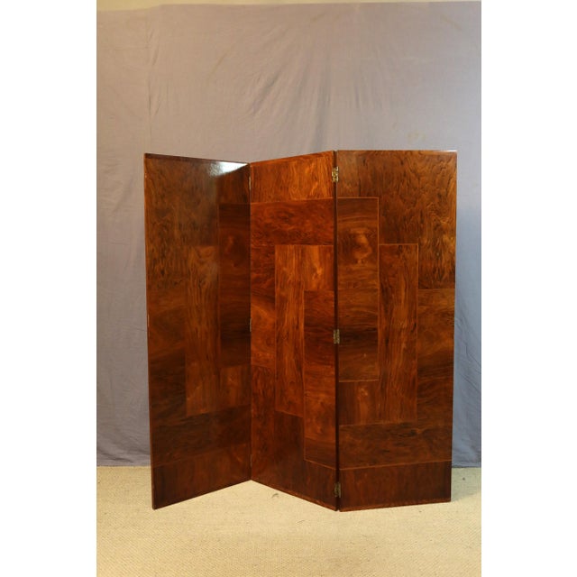 Brown Art Deco Screen, 1930s For Sale - Image 8 of 8