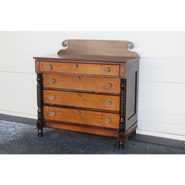 This classic Chest of Drawers / Dresser is made out of wood, solid wood, solid cherry, burlwood, veneer, and glass. This...