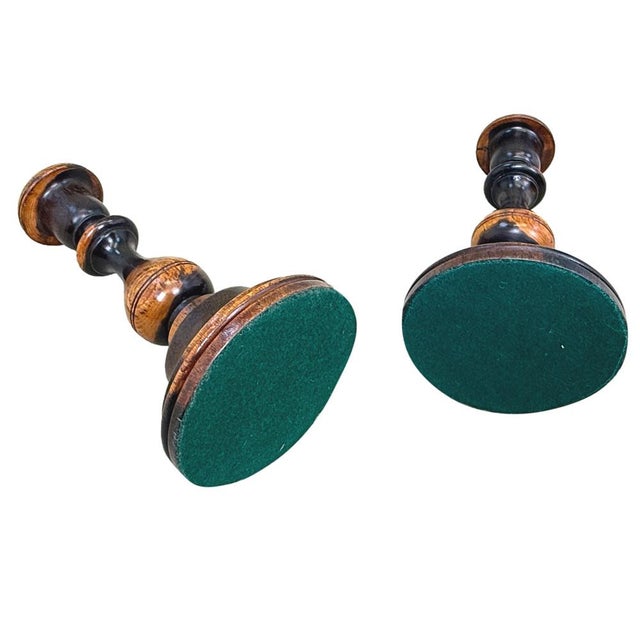 Lignum Vitae Treen Candlesticks, 1830s, Set of 2 For Sale - Image 6 of 10