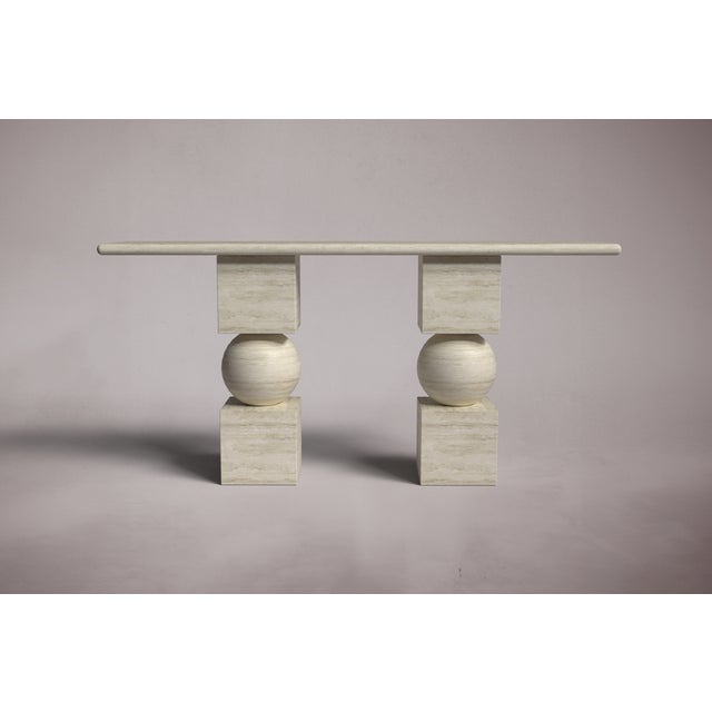 Crafted and hand-finished from solid blocks of Travertine. Travertine features natural pitting in various locations,...