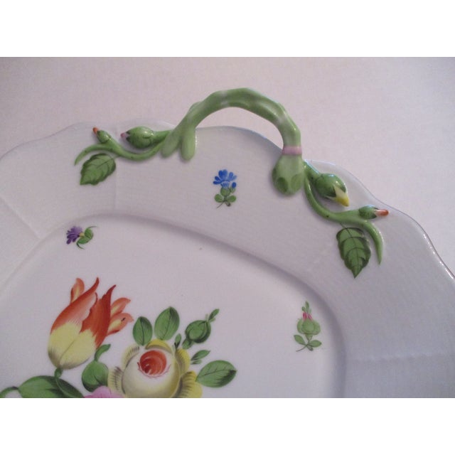 French Country Herend Hungary Porcelain Hand Painted Serving Dish For Sale - Image 3 of 8