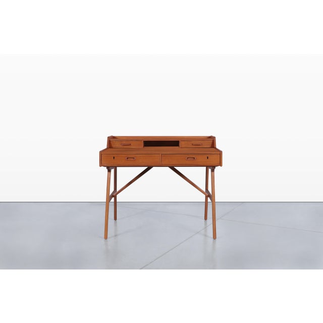 Mid-Century Modern Danish Modern Teak Desk Model #64 by Arne Wahl Iversen For Sale - Image 3 of 16